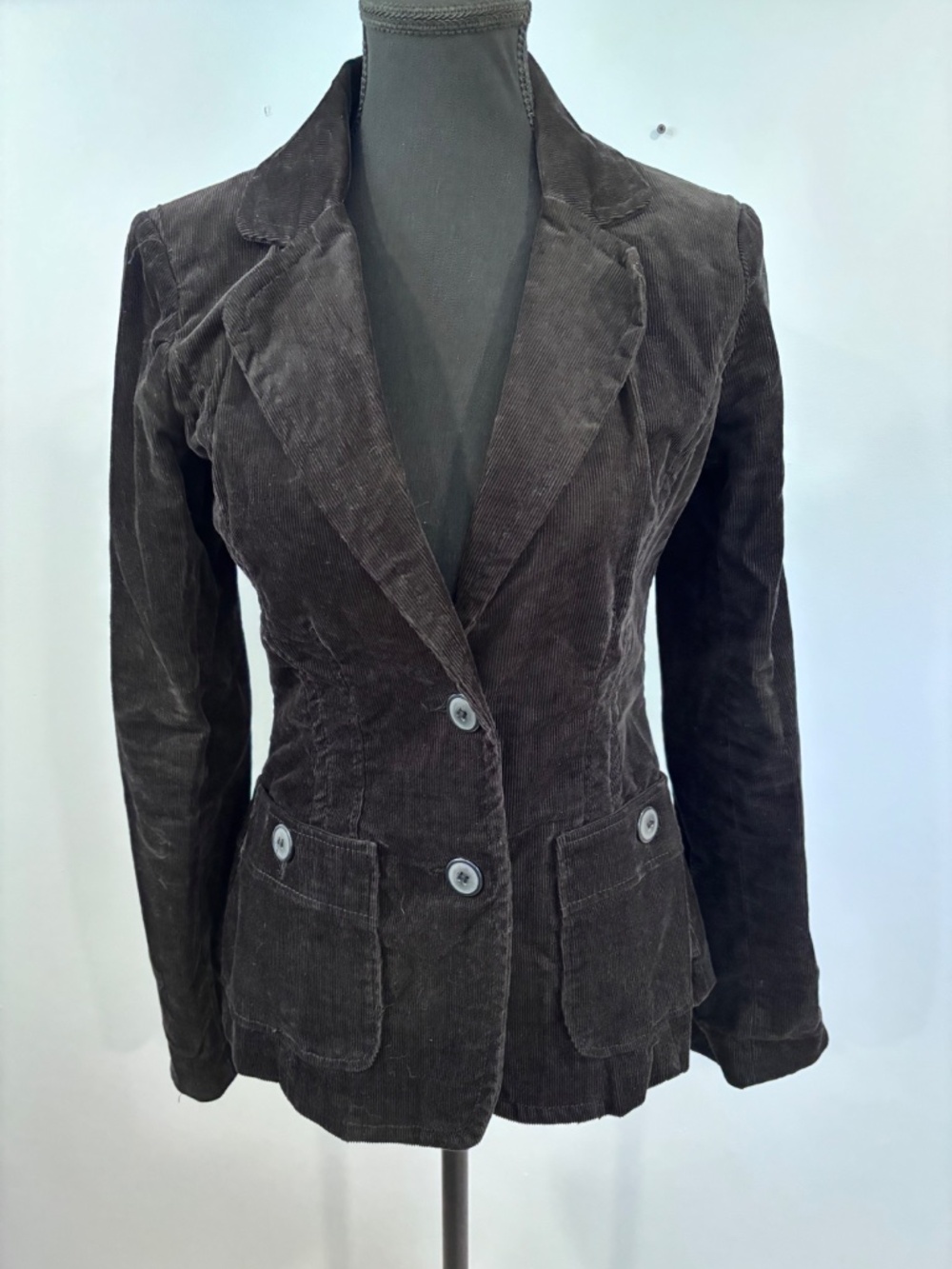 Bitten by Sarah Jessica Parker Dark Brown Corduroy Fitted Blazer